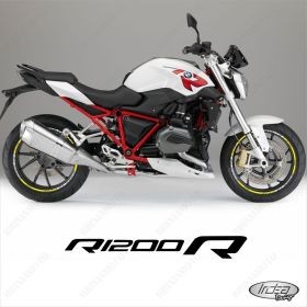 SET OF RIM WHEEL STICKERS DECALS SPORT LINE BMW R1200R LC WHITE YELLOW