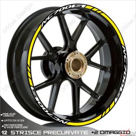 ENSEMBLE AUTOCOLLANTS ADHESIFS LIGNE SPORT HONDA NC700S BLANC JAUNE