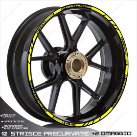 ENSEMBLE AUTOCOLLANTS ADHESIFS LIGNE SPORT DUCATI STREETFIGHTER JAUNE