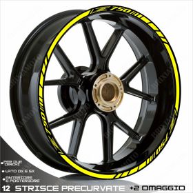 PRE-CURVED WHEEL STRIPES STICKERS 00183 COMPATIBLE KAWASAKI Z750 YELLOW