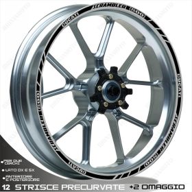 ENSEMBLE AUTOCOLLANTS ADHESIFS LIGNE SPORT DUCATI SCRAMBLER 800 18-17 NOIR