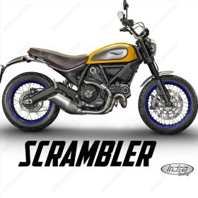 PROFILI ADESIVI SPORT CERCHIO RUOTA STICKERS DUCATI SCRAMBLER 800 18-17 BLU