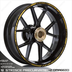 ENSEMBLE AUTOCOLLANTS ADHESIFS LIGNE SPORT DUCATI SCRAMBLER 400 SIXTY2 OR