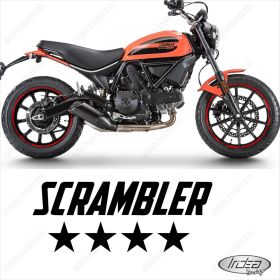 SET OF RIM WHEEL STICKERS DECALS SPORT LINE DUCATI SCRAMBLER 400 SIXTY2 RED