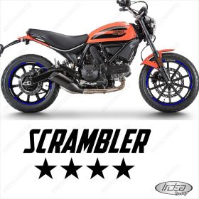 PROFILI ADESIVI SPORT CERCHIO RUOTA DUCATI SCRAMBLER 400 SIXTY2 BIANCO BLU