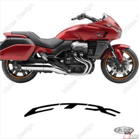 ENSEMBLE AUTOCOLLANTS ADHESIFS LIGNE SPORT HONDA CTX 1300 BLANC ORANGE