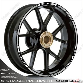 SET OF RIM WHEEL STICKERS DECALSSPORT LINE HONDA CTX 1300 WHITE SILVER