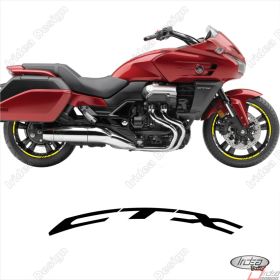 ENSEMBLE AUTOCOLLANTS ADHESIFS LIGNE SPORT HONDA CTX 1300 BLANC JAUNE