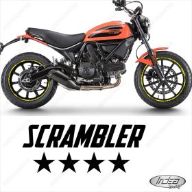 PROFILI ADESIVI SPORT CERCHIO RUOTA STICKERS DUCATI SCRAMBLER 400 SIXTY2 GIALLO