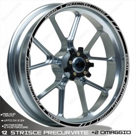 ENSEMBLE AUTOCOLLANTS LIGNE SPORT DUCATI SCRAMBLER DESERT SLED 19-17 NOIR