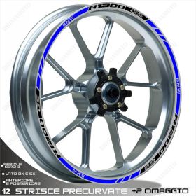 PROFILI ADESIVI SPORT CERCHIO RUOTA GRAFICA STICKERS BMW R 1200 GS NERO BLU