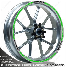 ENSEMBLE AUTOCOLLANTS LIGNE SPORT DUCATI SCRAMBLER DESERT SLED 19-17 NOIR VERT