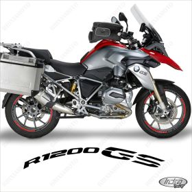 PROFILI ADESIVI SPORT CERCHIO RUOTA GRAFICA STICKERS BMW R 1200 GS NERO ROSSO