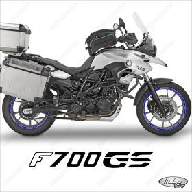 SET OF RIM WHEEL STICKERS DECALS SPORT LINE BMW F700 GS BLUE