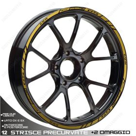 SET OF RIM WHEEL STICKERS DECALS SPORT LINE BMW G 650 GS 19-17 GOLD