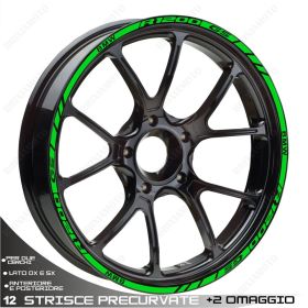 SET OF RIM WHEEL STICKERS DECALS SPORT LINE BMW R 1200 GS GREEN
