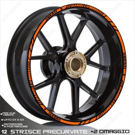 PROFILI ADESIVI SPORT CERCHIO RUOTA DUCATI SCRAMBLER DESERT SLED 19-17 ARANCIO