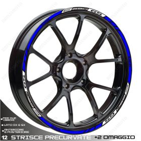 PROFILI ADESIVI SPORT CERCHIO RUOTA STICKERS BMW G 650 GS 19-17 BIANCO BLU