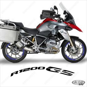 ENSEMBLE AUTOCOLLANTS ADHESIFS LIGNE SPORT BMW R 1200 GS BLANC BLEU