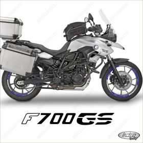 PROFILI ADESIVI SPORT CERCHIO RUOTA STICKERS BMW F700 GS BIANCO BLU