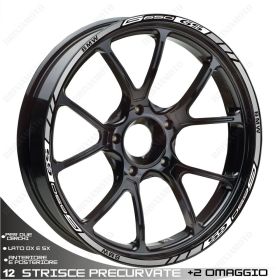 SET OF RIM WHEEL STICKERS DECALS SPORT LINE BMW G 650 GS 19-17 WHITE SILVER