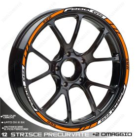 PROFILI ADESIVI SPORT CERCHIO RUOTA STICKERS BMW F800 GS BIANCO ARANCIO