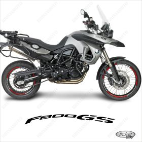 PROFILI ADESIVI SPORT CERCHIO RUOTA STICKERS BMW F800 GS BIANCO ROSSO