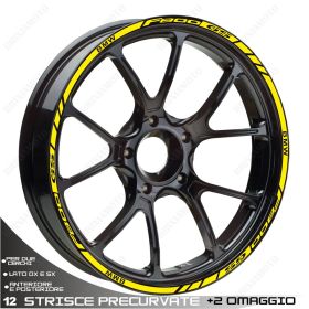SET OF RIM WHEEL STICKERS DECALS SPORT LINE BMW F800 GS YELLOW