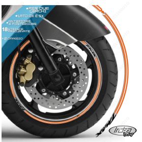 SET PROFILI CERCHIO ADESIVI RUOTA SPORT WHEEL NERO ARANCIO