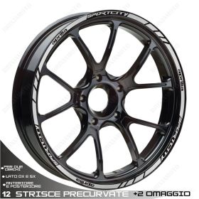 RIM WHEEL STICKERS DECALS SPORT LINE APRILIA SPORTCITY 125 200 250 15-15 SILVER