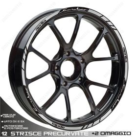 RIM WHEEL STICKERS DECALS SPORT LINE APRILIA SCARABEO 50 16-16 WHITE SILVER