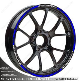 RIM WHEEL STICKERS DECALS SPORT LINE APRILIA 1200 CAPONORD 17-17 WHITE BLUE