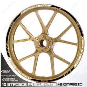 SET OF RIM WHEEL STICKERS DECALS SPORT LINE BMW R1200 RS WHITE BLACK