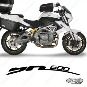SET OF RIM WHEEL STICKERS DECALS SPORT LINE BENELLI BN 600 WHITE GOLD