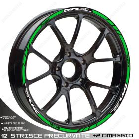 SET OF RIM WHEEL STICKERS DECALS SPORT LINE BENELLI BN 600 WHITE GREEN