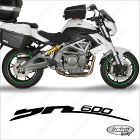 SET OF RIM WHEEL STICKERS DECALS SPORT LINE BENELLI BN 600 WHITE GREEN