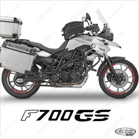 SET OF RIM WHEEL STICKERS DECALS SPORT LINE BMW F700 GS WHITE RED