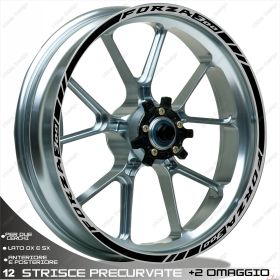 SET OF RIM WHEEL STICKERS DECALS SPORT LINE HONDA FORZA 300 BLACK