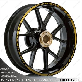 SET OF RIM WHEEL STICKERS DECALS SPORT LINE HONDA FORZA 300 GOLD