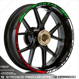 SET OF RIM WHEEL STICKERS DECALS SPORT LINE HONDA FORZA 125 ITALIAN TRICOLOR
