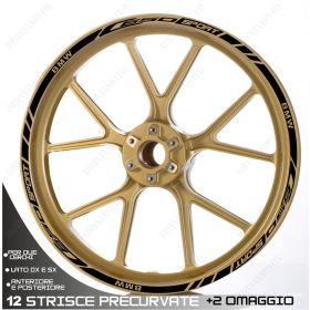 PROFILI ADESIVI SPORT CERCHIO RUOTA GRAFICA STICKERS BMW C650 SPORT NERO