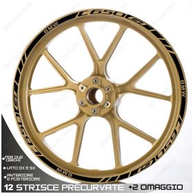 SET OF RIM WHEEL STICKERS DECALS SPORT LINE BMW C650 GT BLACK
