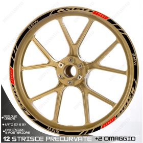 PROFILI ADESIVI SPORT CERCHIO RUOTA GRAFICA STICKERS BMW C600 SPORT NERO ROSSO