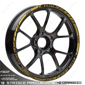 SET OF RIM WHEEL STICKERS DECALS SPORT LINE BMW C650 GT GOLD