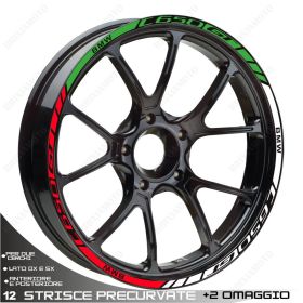 ENSEMBLE AUTOCOLLANTS ADHESIFS LIGNE SPORT BMW C650 GT TRICOLORE ITALIEN