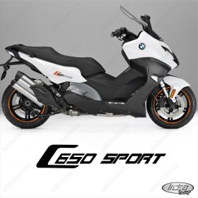 SET OF RIM WHEEL STICKERS DECALS SPORT LINE BMW C650 SPORT ORANGE