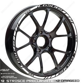 PROFILI ADESIVI SPORT CERCHIO RUOTA GRAFICA STICKERS BMW C650 GT BIANCO