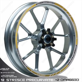 SET OF RIM WHEEL STICKERS DECALS SPORT LINE DUCATI STREETFIGHTER BLACK GOLD