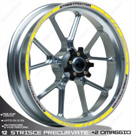 SET OF RIM WHEEL STICKERS DECALS SPORT LINE DUCATI STREETFIGHTER BLACK YELLOW
