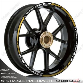 SET OF RIM WHEEL STICKERS SPORT LINE HONDA VFR 800 X CROSSRUNNER WHITE GOLD